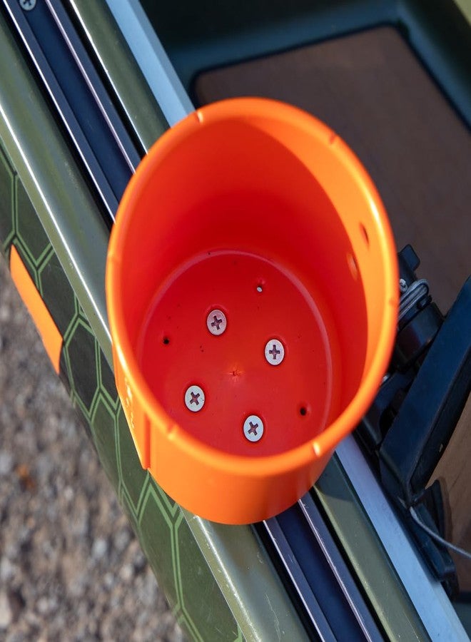 YakAttack MultiMount Cup Holder - Yak Attack Orange | Track Mount Drink Holder for Kayaks & Boats | Compatible with GearTrac & MightyMount | Secure & Versatile | Made in The USA - Image 3